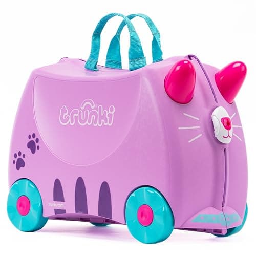 Image of Trunki Children’s Ride-On Suitcase And Kid's Hand Luggage | Perfect Toy Gift for Toddler Boys & Girls : Cassie Cat (Lilac)