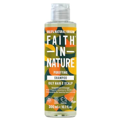 Image of Faith In Nature 300ml Natural Grapefruit & Orange Shampoo, Invigorating, Vegan & Cruelty Free, No SLS or Parabens, For Normal to Oily Hair