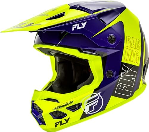 Image of Fly Racing Kinetic Adult Rally Offroad Helmet (Hi-Fish/Blue/Black, XL)