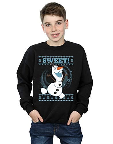 Image of Disney Boys Frozen Olaf Sweet Christmas Sweatshirt Black 7-8 Years