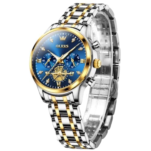 Image of OLEVS Women Watches Luxury Diamond Wrist Watches for Women Gold and Silver Stainless Steel Waterproof with Date Quartz Ladies Watch