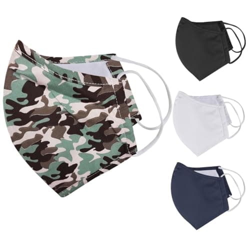 Image of Iron Mountain 5 Pack 3 Layer Polyester Cotton Nano Mesh 30 x Washable Face Mask, Camo