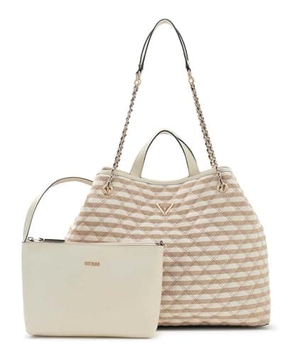 Image of GUESS shopper bag Giully II 2 In 1 Tote Bag Taupe Multi