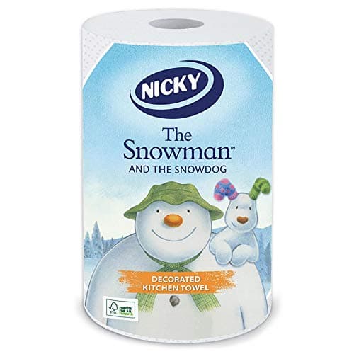Image of Nicky 2 Ply The Snowman and The Snowdog Printed Christmas Kitchen Paper Towels - 1 Super Roll