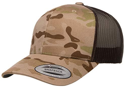 Image of Yupoong Yp Classics Multicam Retro Trucker Cap, Arid/Brown, One Size
