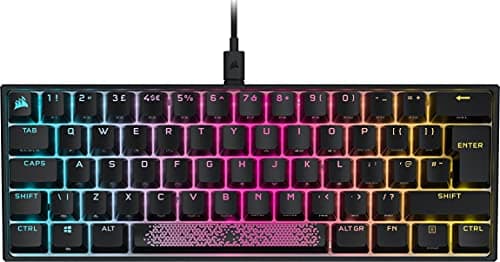 Image of Corsair K65 RGB MINI 60% Mechanical Wired Gaming Keyboard - CHERRY MX RED Switches - PBT Double-Shot Keycaps - ICUE Compatible - QWERTY UK Layout - Black