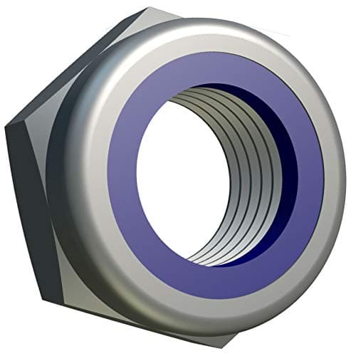 Image of M12 Zinc Plated Alloy Steel Lock Nut with Nylon Insert Locknut Hex for Bolt, Zinc Plated Finish - Locking Stop Nuts ISO 10511 DIN 985 (Pack of 10) (12mm Ø)