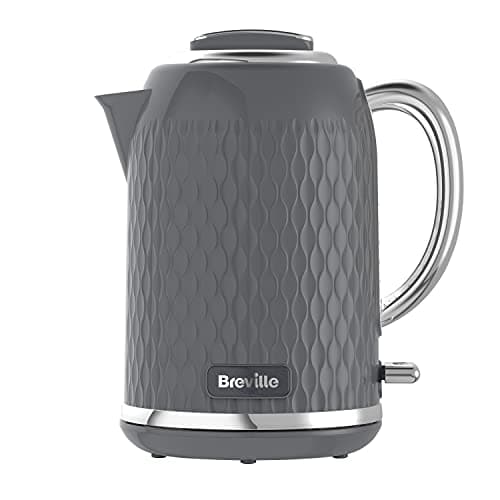 Image of Breville Curve Electric Kettle | 1.7 Litre | 3KW Fast Boil | Grey & Chrome [VKT227]
