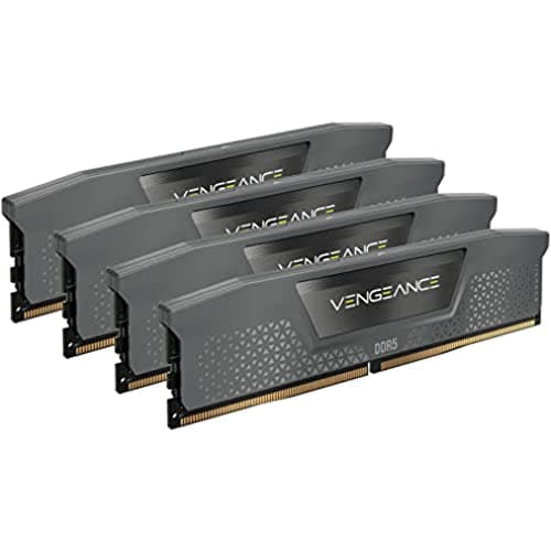 Image of CORSAIR VENGEANCE DDR5 64GB (4x16GB) DDR5 Up to 5600MHz CL36 AMD EXPO Intel XMP iCUE Compatible Computer Memory – Grey (CMK64GX5M4B5600Z36)