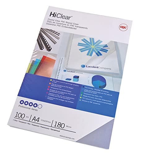 Image of GBC HiClear Binding Covers, A4, Clear, 200 Micron, Pack of 100, CE012080E