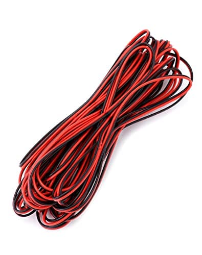 Image of QWORK® 10 Meter 22AWG Electrical Wire, 2 Core Black Red Wire Cable, Extension Wire Cable, for Car LED Strip Light