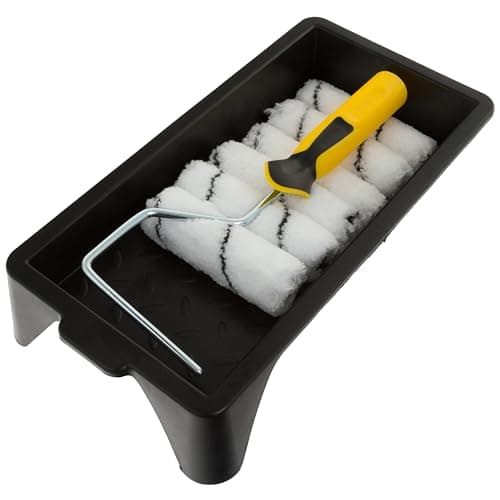 Image of Coral 43400 Easy Coater Paint Mini Roller Kit with Microfibre Covers for Emulsion 4 inch 8 Piece Pack Set