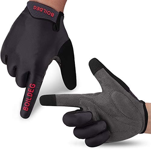 Image of BOILDEG Cycling Gloves Full Finger Mountain Bike Gloves with Anti-Slip Shock-Absorbing Pad Breathable,Touchscreen MTB Road Biking Gloves for Men/Women