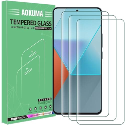 Image of AOKUMA Tempered Glass for Xiaomi Redmi Note 13 Pro Screen Protector, [3 Pack] Premium Quality Guard Film, Case Friendly, Shatterproof, Shockproof, Scratchproof, Oilproof
