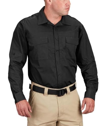 Image of Propper Men's REVTAC ShirtLong Sleeve Shirt, Black, Medium/Regular