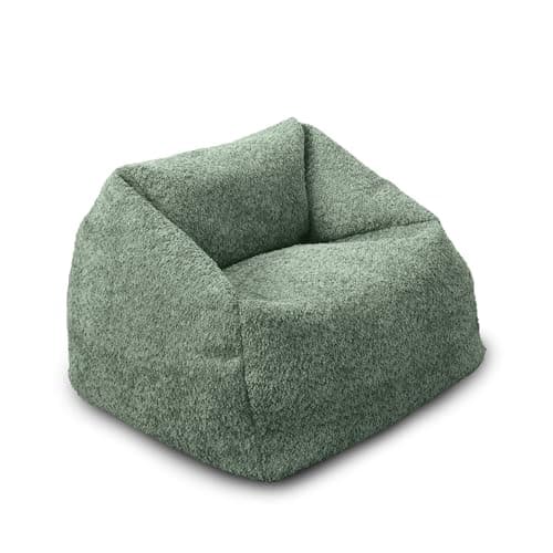 Image of Bags of Beans Kids Boucle Bean Bag Chair Soft Washable Durable Lightweight Prefilled Comfy Children’s Seating for Bedroom Playroom 55x45cm (Sage Green, Beanbag Only)