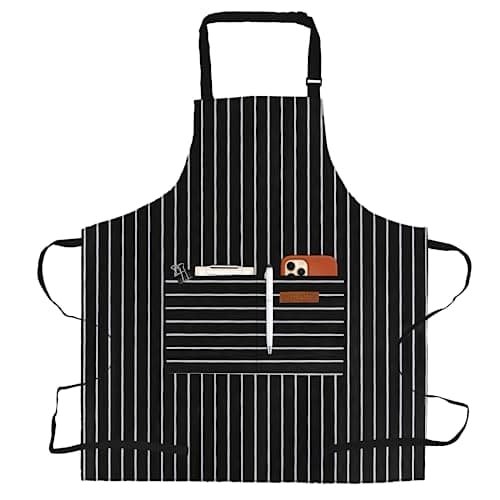 Image of APRONPANDA Aprons for Women with Pockets Unisex Adults Cooking Baking Kitchen Chef Cotton Apron Adjustable Bib