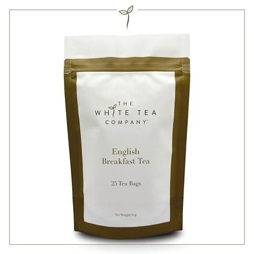 Image of The White Tea Company | Premium English Breakfast Tea | Bold Mombasa East African Blend | Rich, Aromatic & Refreshing | Rainforest Alliance Certified | 25 Biodegradable Tea Bags