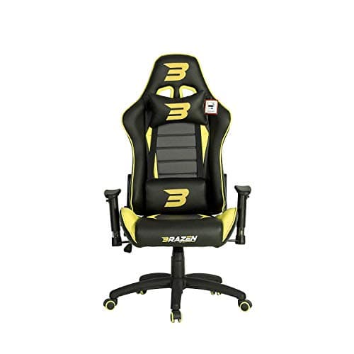 Image of BraZen Sentinel PC Adult Chairs Gaming Chair for Adults Ergonomic Office Seat Computer Gaming Chairs for Adults Video Game Chaors Gamer PC - Yellow