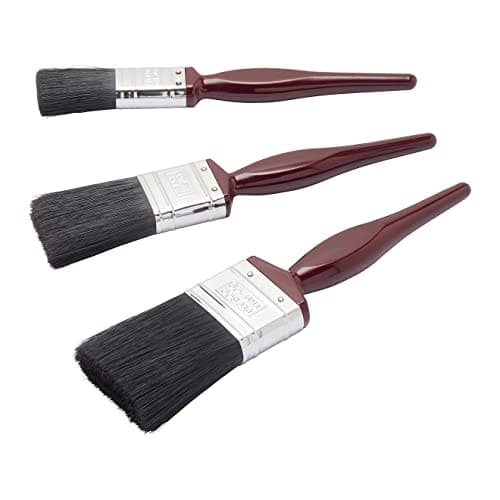 Image of Fit For The Job 3 piece All Purpose Mixed Bristle Paint Brush Set for a Smooth Finish Painting with Emulsion, Gloss, Satin Paints on Walls, Ceilings, Wood, Metal - 1, 1.5, 2 inch Brushes