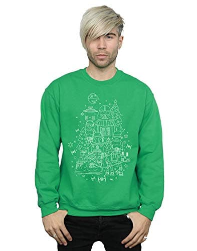 Image of Absolute Cult Star Wars Men's Empire Christmas Sweatshirt Irish Green XX-Large