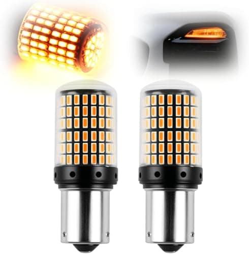 Image of OddMart 2Pcs PY21W 581 Amber Yellow 1156 BAU15S LED Indicator Bulbs with Canbus Error Free, 2800LM Super Bright Front Rear Turn Signal Lights 12-24V 30W 7440 144smd General Car Bulb for Most Vehicles