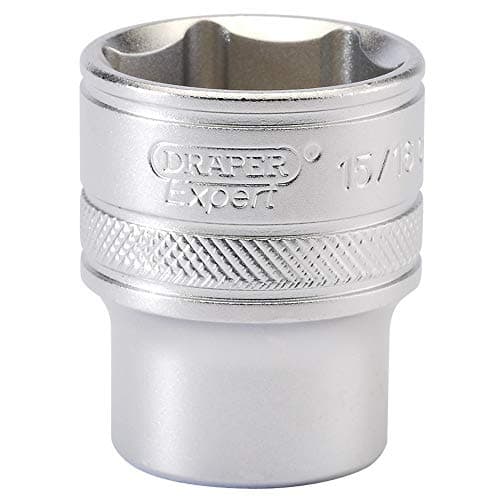 Image of Draper 16633 1/2-Inch Square Drive Micro Satin Chrome Imperial Socket, 15/16-Inch Size