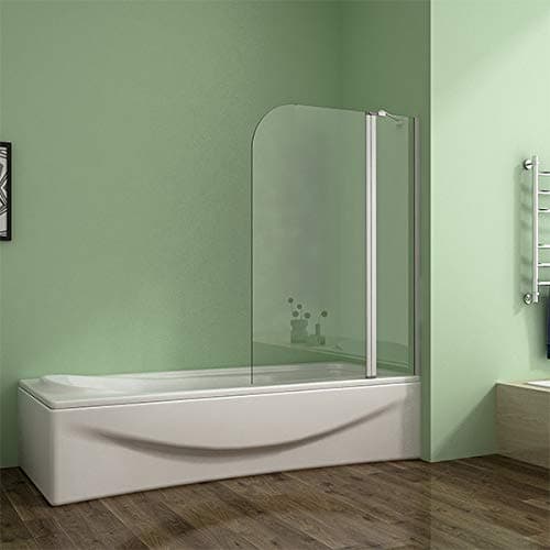 Image of Acezanble 1000x1400mm Eletro Off White Frame Double Pivot Shower Bath Screen