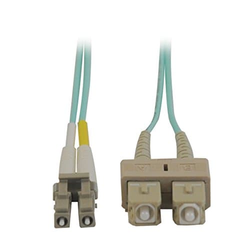 Image of Tripp Lite 2M 10Gb Duplex Multimode 50/125 OM3 LSZH Fiber Patch Cable LC/SC Aqua 6ft (N816-02M)