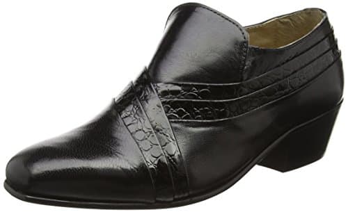 Image of Montecatini Pablo Men's Cuban Heel Reptiles Leather Shoes Black, Black and White, 9.5 UK