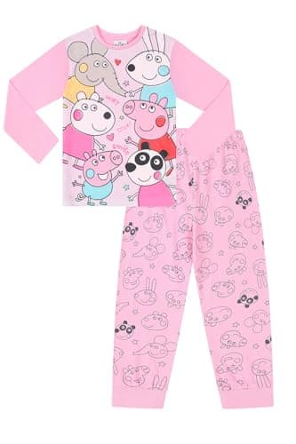 Image of Peppa Pig Girls Long Pyjama Set Kids PJ's (2-3 Years) Pink