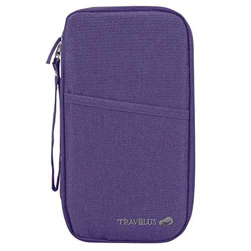 Image of Vinsani Family Travel Holiday Wallet Passport Holder & Document Organiser Case Men Women for Tickets, ID Card, Credit Cards, Currency Holder – Purple