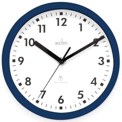 Image of Acctim 74669 Nardo 20cm Radio Controlled Midnight Blue Wall Clock