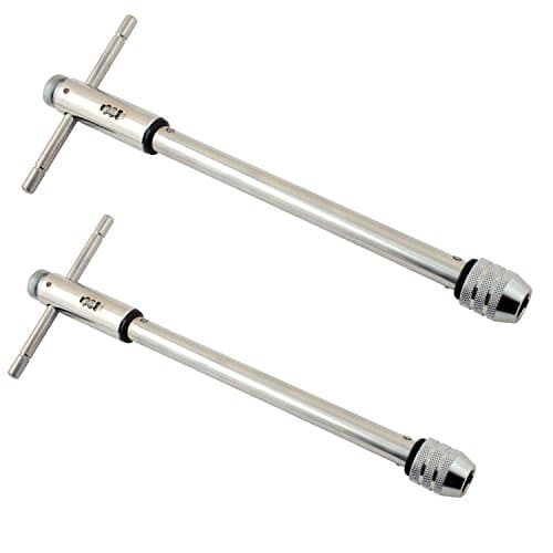 Image of Set of 2 Extra Long Reach T-Handle Ratchet Tap Wrenches - M3-M8 and M5-M12