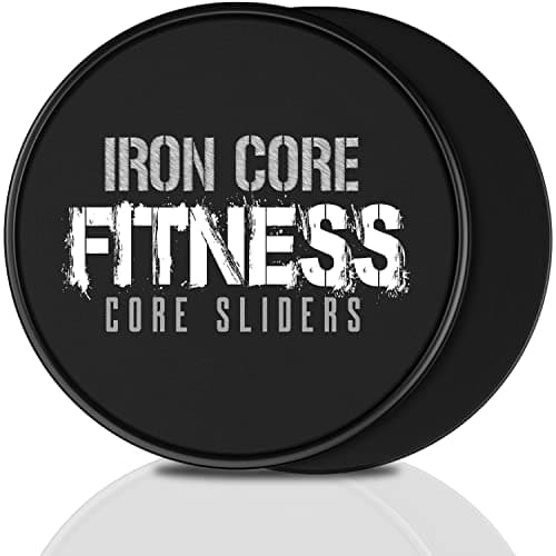 Image of Iron Core Fitness 2 x Dual Sided Gliding Discs Core Sliders Ultimate Core Trainer- Gym Home Abdominal Total Body Workout Equipment. Use on ALL surfaces. (Cobalt Black)