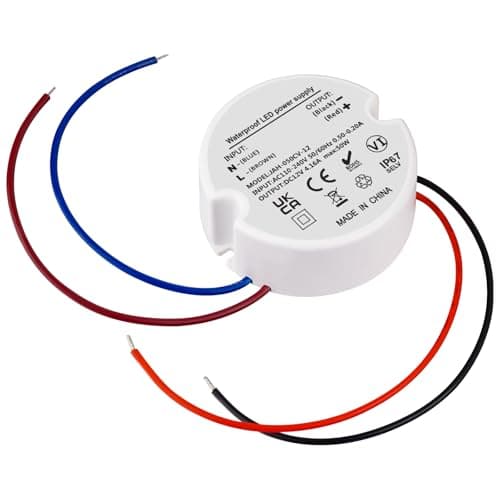 Image of Noobibaba LED Driver 12V 50W, Small Round 240V to 12V Transformer IP67, 50W DC Compact Power Supply Waterproof 4.16A for G4 MR16 Strip Lights Outdoor Lighting