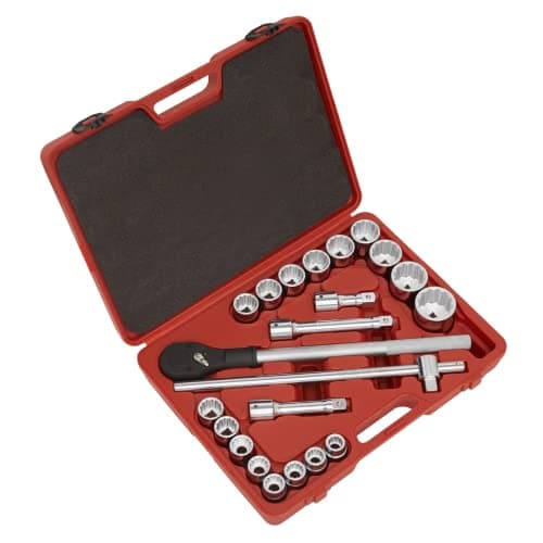 Image of Sealey Ak2597 Socket Set 17Pc 3/4Sq Drive Walldrive Metric