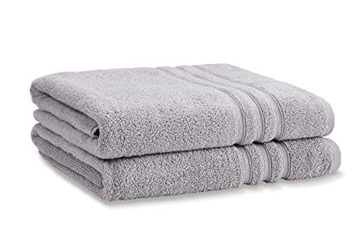 Image of Catherine Lansfield Zero Twist Cotton 90x140cm Bath Sheet Pair Silver Grey