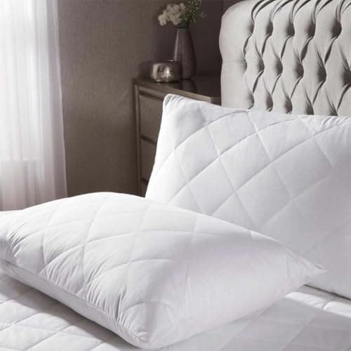 Image of Egypto Egyption Cotton Extra Deep Quilted Pillow Protector 2 Pack - Breathable Pillow Cover - 200 Thread Count (Pillow Protector)