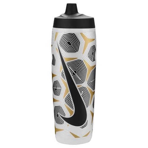 Image of Nike Refuel Bottle 24oz 709 ml Water Bottle Sports Bottle Training Fitness Graphic, Clear/Black/Flt Gold/Flt Silver/Black