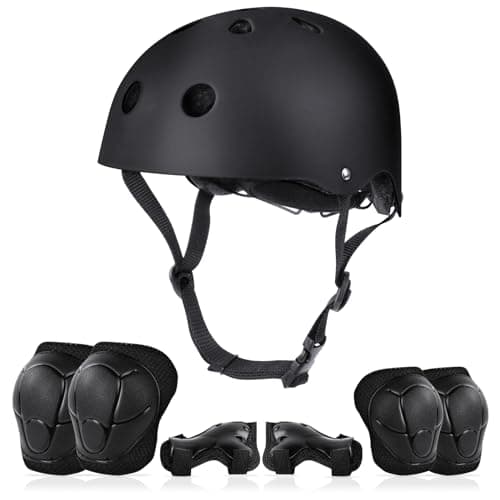 Image of Flintronic Children's Bicycle Helmet 3-13 Years with Elbow Pads, Knee and Wrist Guards for Cycling, Rollerblading, Skate and Scooter