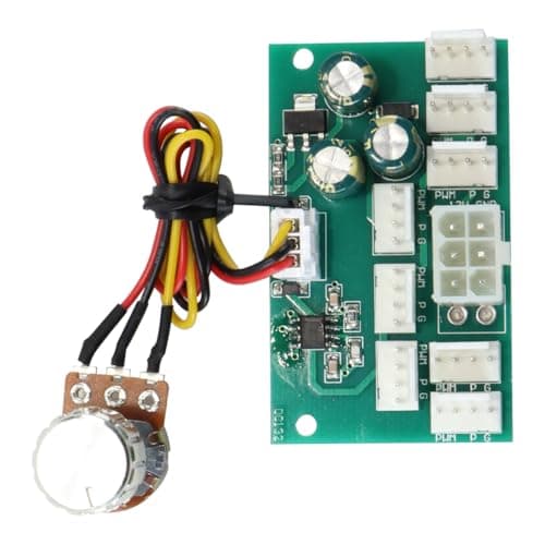 Image of Ubric PC Fan Speed Controller, 12V 4Pins/3Pins Universal Interface PWM Governor 8 Way PC Chassis Cooling Fan Driver