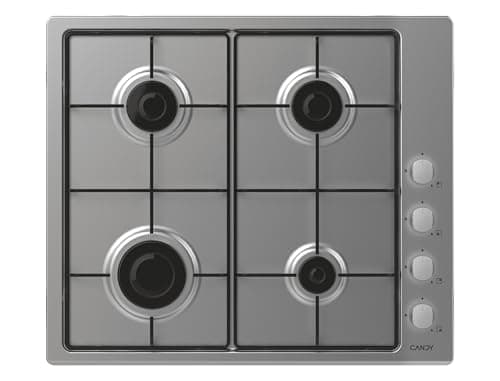 Image of CANDY CHW6LX Stainless Steel Gas Hob - 4 Burners, Electromagnetic Safety, Connectivity hon, Dimensions, 7750W, Stainless Steel