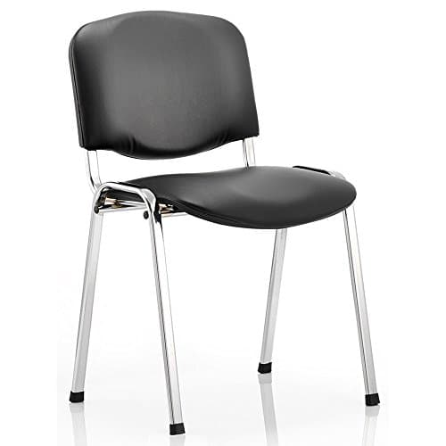 Image of Dynamic ISO Stacking Vinyl Chair with Chrome Frame without Arms - Black