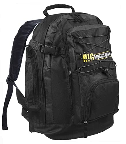 Image of MIG - Mud Ice Gravel Mens Lightweight Backpack Rucksack Bag - TRAVEL WORK LEISURE CAMPING SCHOOL (Black)