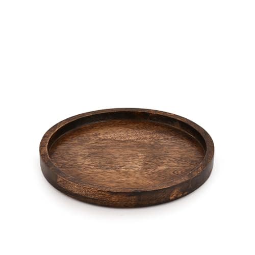 Image of Indus Lifespace Candlestick Holders Mango Wood Candle Tray Wood for Farmhouse Kitchen Countertop Coffee Wedding Centerpiece (10"X 10" X 1")