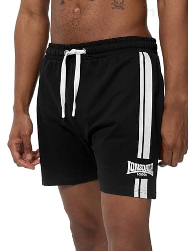 Image of Lonsdale Men's Ardcharnich Shorts, Black/White, L