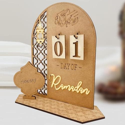 Image of Ramadan Advent Calendar Wooden Countdown Calendars Decorations for Home, 30 Days Til Eid, Ramadan Gift for Kids, Ramadan and Eid Decor