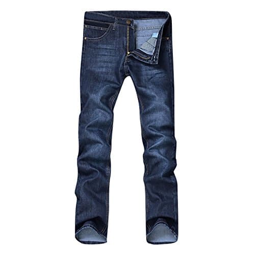 Image of Men's Tapered Jeans for Men Athletic-Fit Stretch Jean Mens Stretch Straight Leg Regular Fit Classic Basic Denim Pants Durables Mens Work Joggers Blue 38