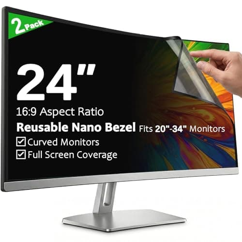 Image of [2-Pack] 24 Inch Anti-Glare Computer Privacy Screen for Monitor, 16:9 Aspect Ratio, Reusable & Removable Blackout Anti-Spy Filter, Eye Protection Anti Blue Light, Desktop Security Privacy Shield